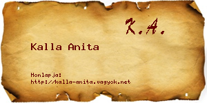 Kalla Anita névjegykártya